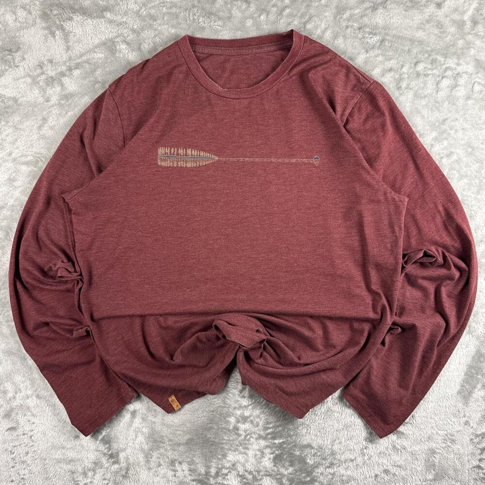 Vintage Style Paddle Lake Trees Nature Outdoors Fishing Long Sleeve T-Shirt Tee